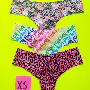 Victoria's Secret PINK Size XS Seamless Thong Panty - 3 pairs